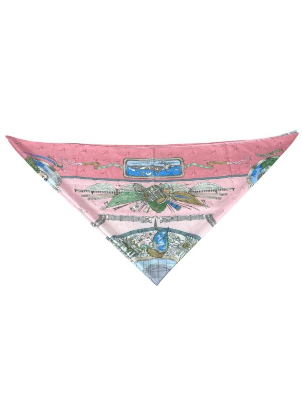 Hermes Carre 90 le Geographe Geographer Silk Pink Scarf - Picture 4 of 6